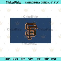 SF Symbol Logo Embroidery Design, SF Giants Machine Embroidery