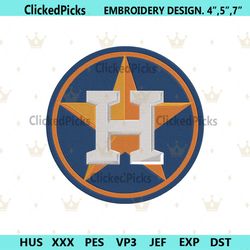 Houston Astros Logo Embroidery Design, MLB Logo Machine Embroidery File