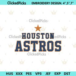 Houston Astros Logo Embroidery, Houston Astro MLB Files