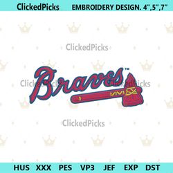 Atlanta Braves MLB America Baseball Team Logo Machine Embroidery Digitizing