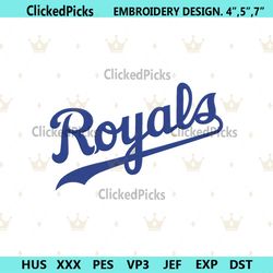 MLB Royals Embroidery Design, Kansas Royals Embroidery