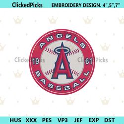 Los Angels Baseball Logo Embroidery File, Angels Baseball Embroidery Download File