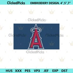 Angeles Baseball Logo Embroidery File, Los Angeles Logo Machine Embroidery