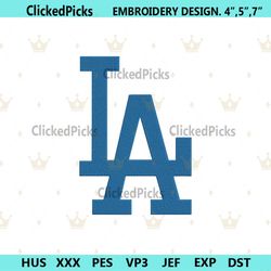 Los Angeles Dogers Logo Machine Embroidery, LA Baseball Embroidery File