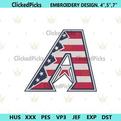Diamondbacks Baseball Letter A America Flag Logo