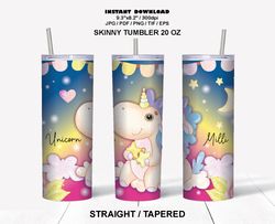Unicorn tumbler png sublimate designs STRAIGHT & TAPERED 20 OZ