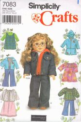 Doll 18 inch Clothes Pattern Simplicity 7083 PDF