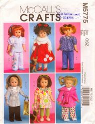 Doll 18 inch Clothes Pattern MC Calls 5775 PDF