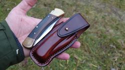 Leather sheath for folding knife BUCK 110/Custom leather sheath for Buck 110