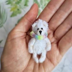 5 cm crochet teddy bear. pet for blythe pullip xiaomi monst doll accessory. collectible toy. crochet dolhouse miniature.
