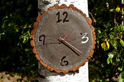 Oak wall clock, wood clocks, wooden clock, antique clock, wooden slice, vintage wall clock, beach clock, live edge