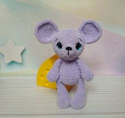 Crochet mouse, mouse plush, mouse figurine, soft plush, cute plush mouse, stuffed mouse, woodland nursery decor, kawaii