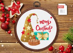 Merry Christmas Cross Stitch Pattern, Christmas Cross Stitch Pattern, Christmas Cookies Cross Stitch Pattern