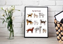 Poster for interior Dogs are the Best Friends, dogs of different breeds