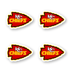 Kansas City Chiefs Logo Decal Set of 4 by 3 inches Die Cut Vinyl Laptop Car