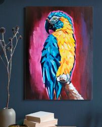 acrylic painting on canvas parrot original acrylic painting