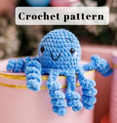 Crochet sea creatures pattern, crochet octopus, octopus pattern pdf, crochet sea animals, amigurumi octopus pattern