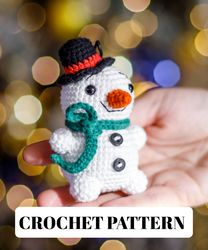 Crochet Snowman pattern, Christmas Snowman, amigurumi Snowmen