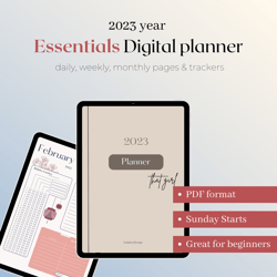 2023 Digital Planner - Digital Planning, Dated Planner, Notability Planner, Minimal Planner, iPad Planner,