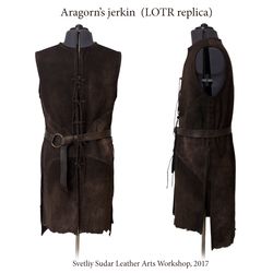 Aragorn leather vest replica / Strider's Jerkin / custom size / cosplay / tabard / LOTR / LARP costume / medieval