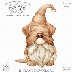 Labrador Gnome Clip Art. Cute Characters, Hand Drawn graphics. Digital Download. OliArtStudioShop