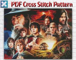 Lord Of The Rings Counted Cross Stitch Pattern / Hobbit Movie PDF Cross Stitch Chart / Gollum Printable PDF Chart