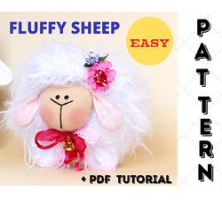 Sheep pattern toy,  sewing and tutorial Plush Lamb PDF, Stuffed Animal Nursery decor
