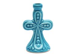 Cross Shape Ceramic Candlestick - Cross Design Ceramic Candlestick | Height: 7.0 cm (2 ,7inches) | Made in Russia