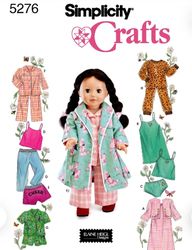 Doll 18 inch Clothes Pattern Simplicity 5276 PDF