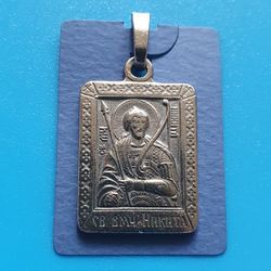 Great Martyr Nicetas the Goth icon pendant plated with silver free shipping from Orthodox store