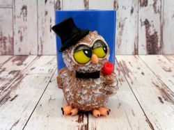 Owl in a top hat - silicone mold