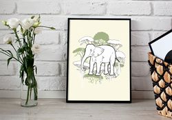 Poster for Child Room, Elephant, Funny Animal