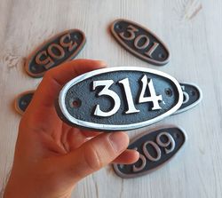 Address number plaque 314 apartment metal door number plate