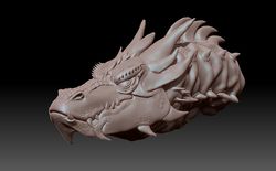 3D STL Model file Dragon head for CNC Router and 3D printing