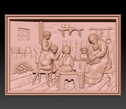 3D STL Model for CNC Router Aspire Artcam Engraver Carving Milling. Wall panel Painting Blessing Prayer