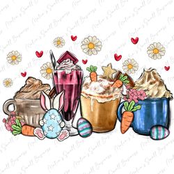Easter coffee cups png sublimation design download, Easter Day png