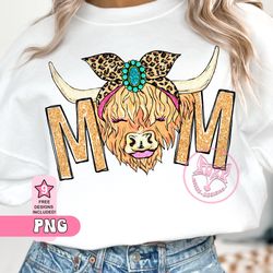 Highland Cow Glitter Mom Leopard Png Mothers Day Stanley Tum, 81
