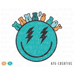 Retro Groovy Mamas Boy Lightning Png Instant Download, Mama, 94