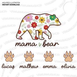 CUSTOM Mama Bear Png, Mama Baby Bear Png, 36
