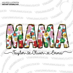 Retro Floral Mama Png, Embroidery Floral Mama Sublimation, 95