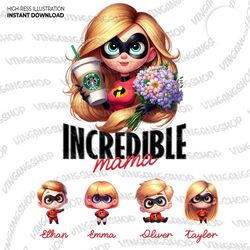 Superhero Mama Custom Kid Name Png, Mother's Day Mama Png, 110