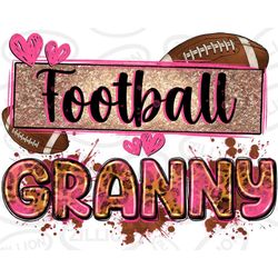 American Football granny with leopard png sublimation design, 3