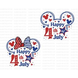 Bundle Happy 4th of July PNG, Mouse Head Png, July 4th Png,