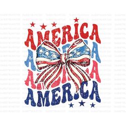 Coquette American Flag PNG, Coquette Bow Png, 4th Of July Su