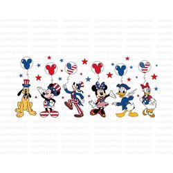 Happy 4th of July PNG, Mouse And Friends Png, America Flag P