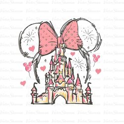 Mouse Ear Castle Png, Watercolor Castle Clipart Png, Magical