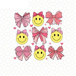 Bows and Smileys PNG, Coquette Bows PNG, Smiley Face PNG, Tr