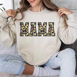 Mama Leopard Png, Mama varsity PNG, tie dye leopard mama png