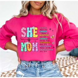 She is Mom PNG, Retro Mother PNG, Blessed Mom Png, Mom
