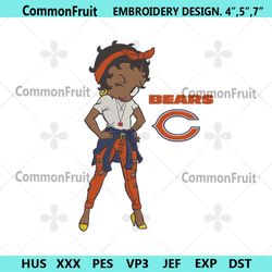 Chicago Bears Team Betty Boop Embroidery Design File